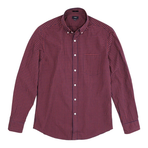 | j. crew | Men's Slim Fit Red Gingham Plaid Washed Cotton Shirt MED - Picture 1 of 6